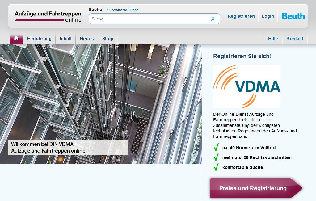 Aufzüge und Fahrtreppen online